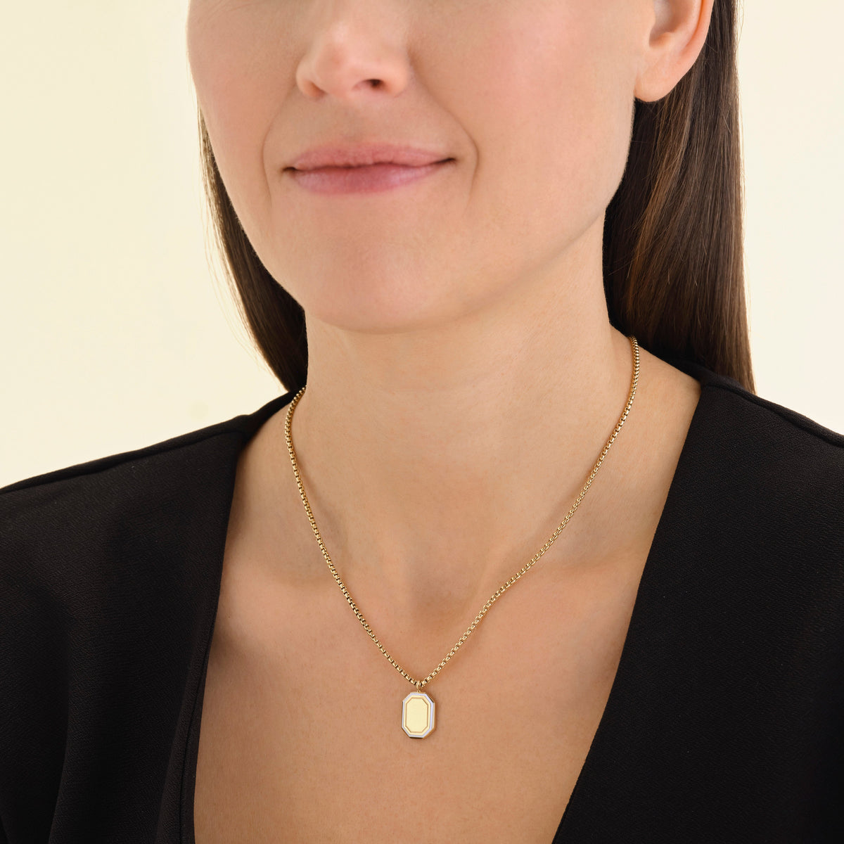 Octagon Enamel Necklace JNOCG-J850,leftcolumn,