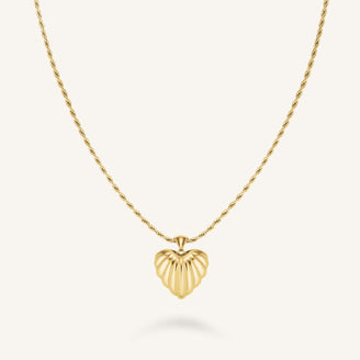 Ridged Heart Necklace leftcolumn