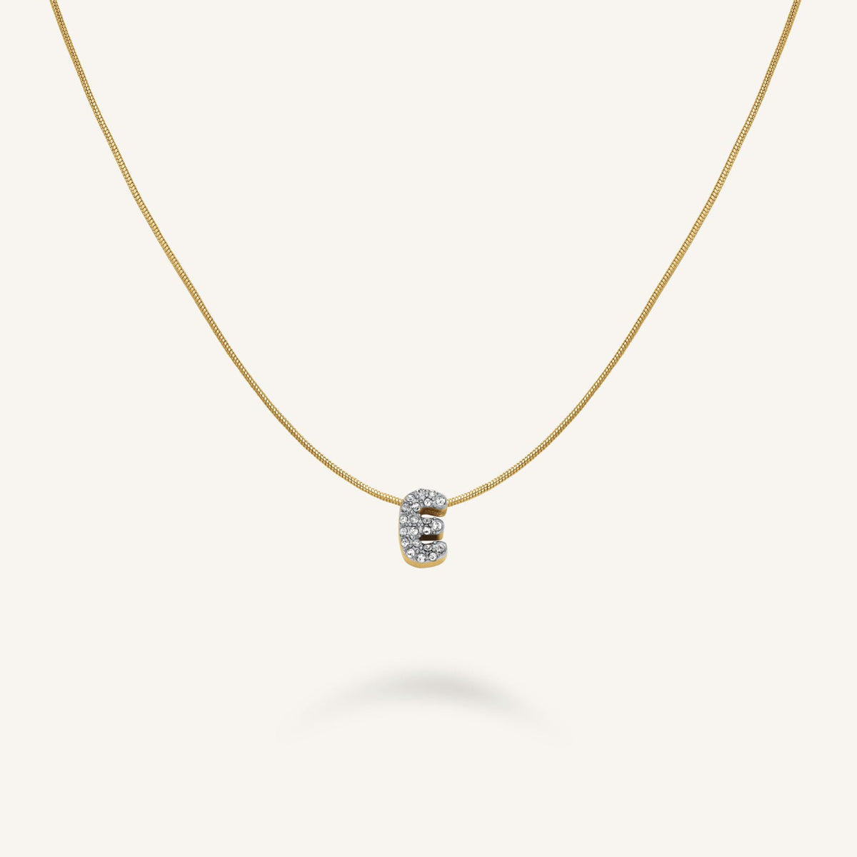 Crystal Letter E Necklace leftcolumn