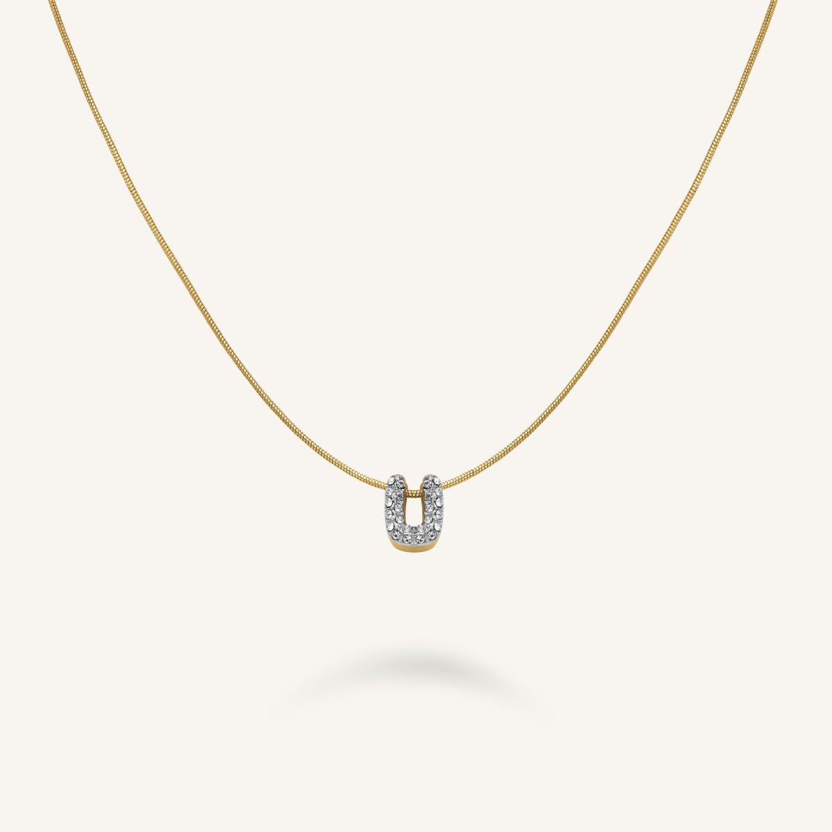 Crystal Letter U Necklace leftcolumn