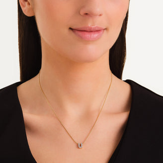 Crystal Letter U Necklace leftcolumn