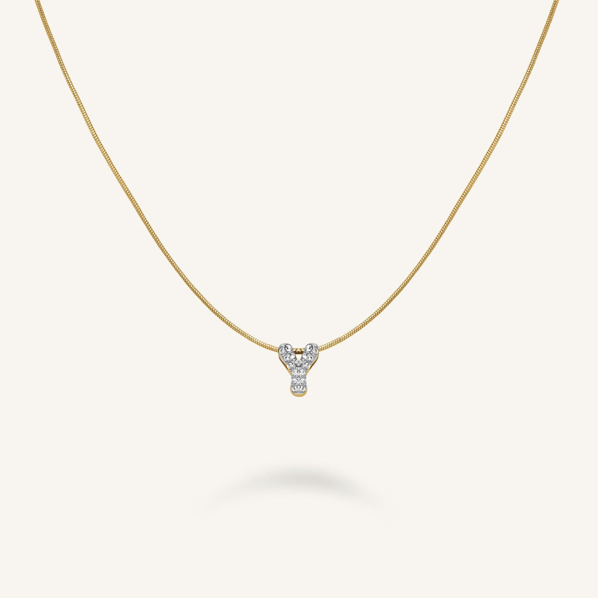 Crystal Letter Y Necklace leftcolumn