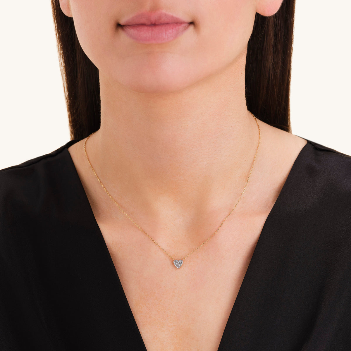 Pavé Heart Necklace leftcolumn,JNPHG-J1273