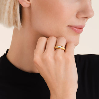 Octagon Ridged Ring leftcolumn