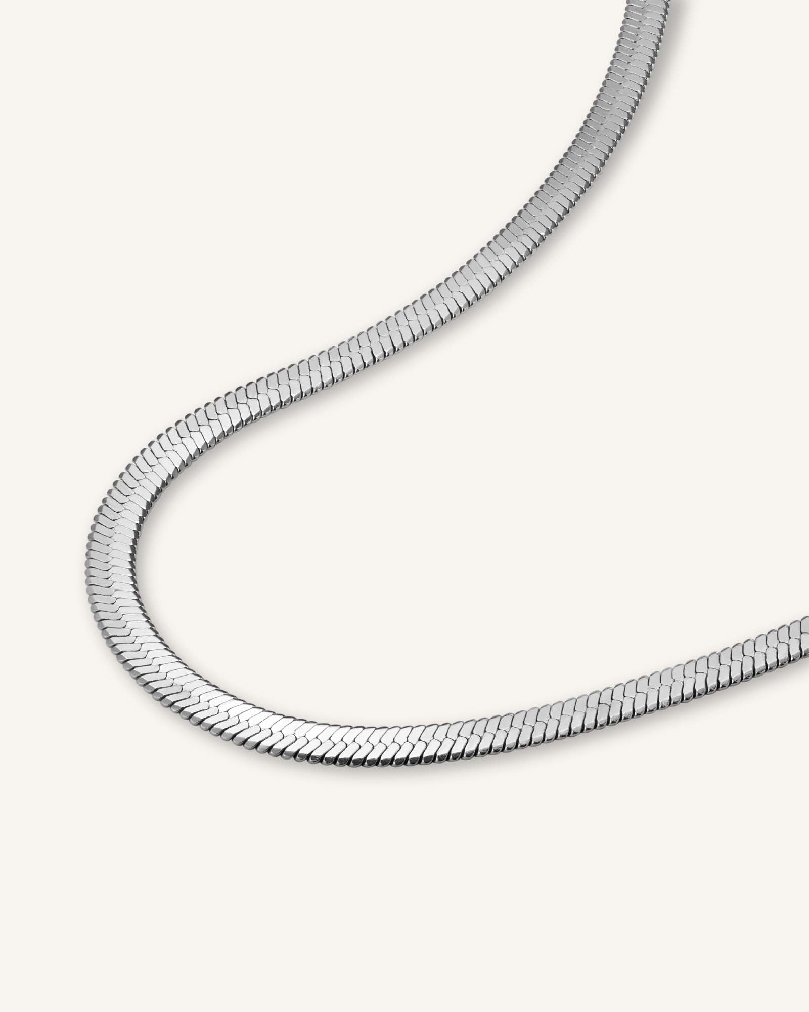 Real 925 Sterling Silver Solid Snake Link Necklace – 60cm – Unisex Fine Chain