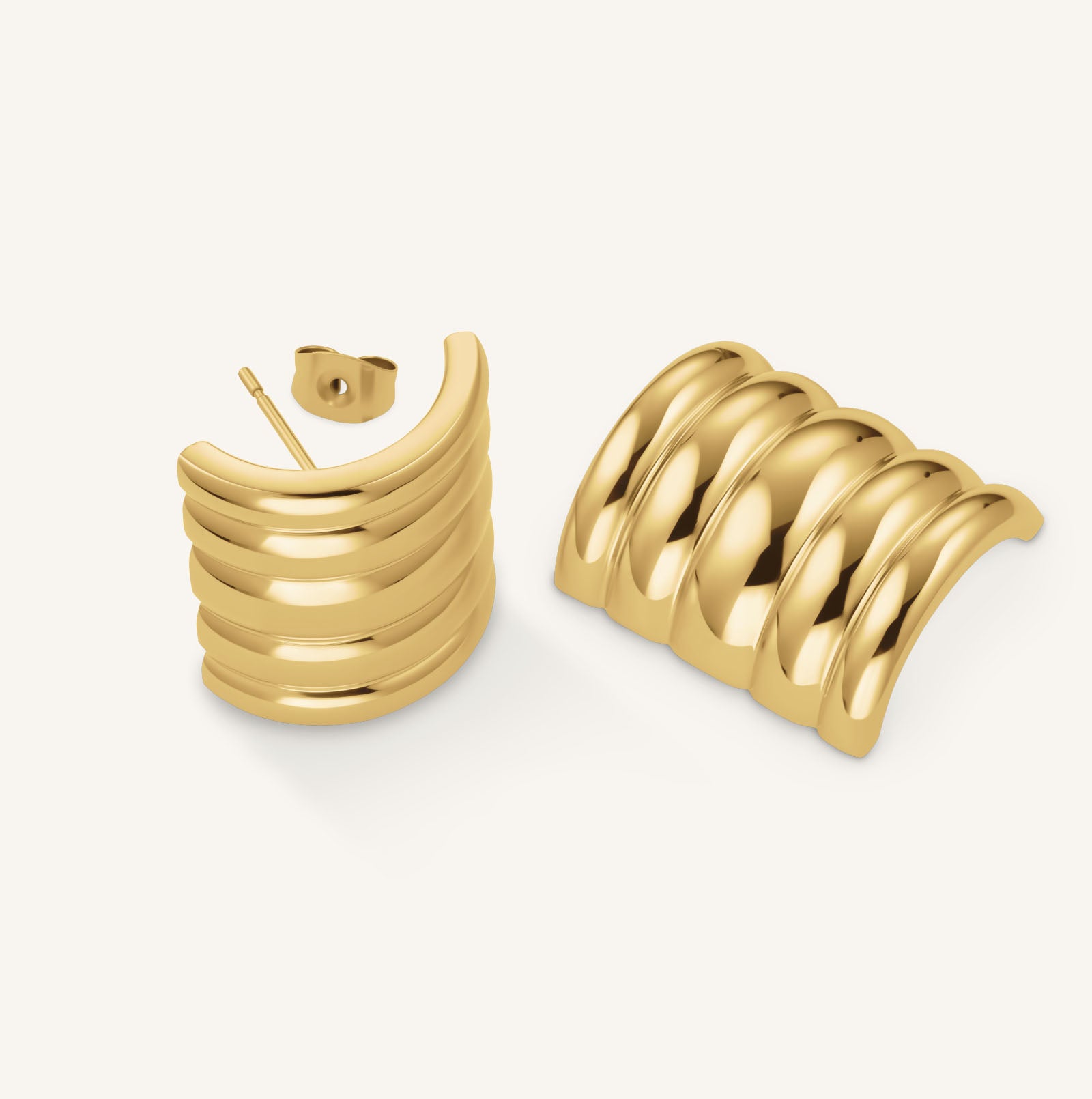 Square Ribbed Earrings Ribbed Earrings | Rosefield Official