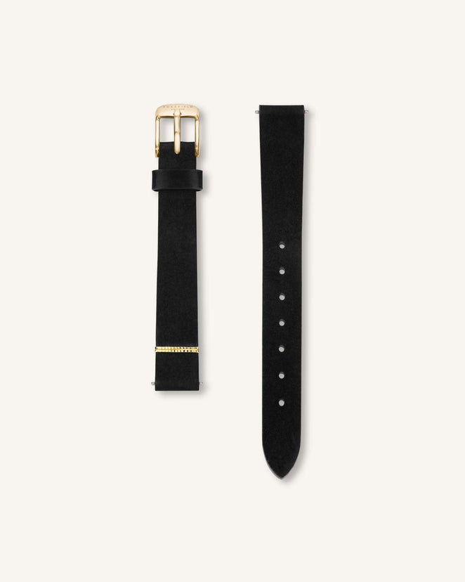Black Leather Gold Strap